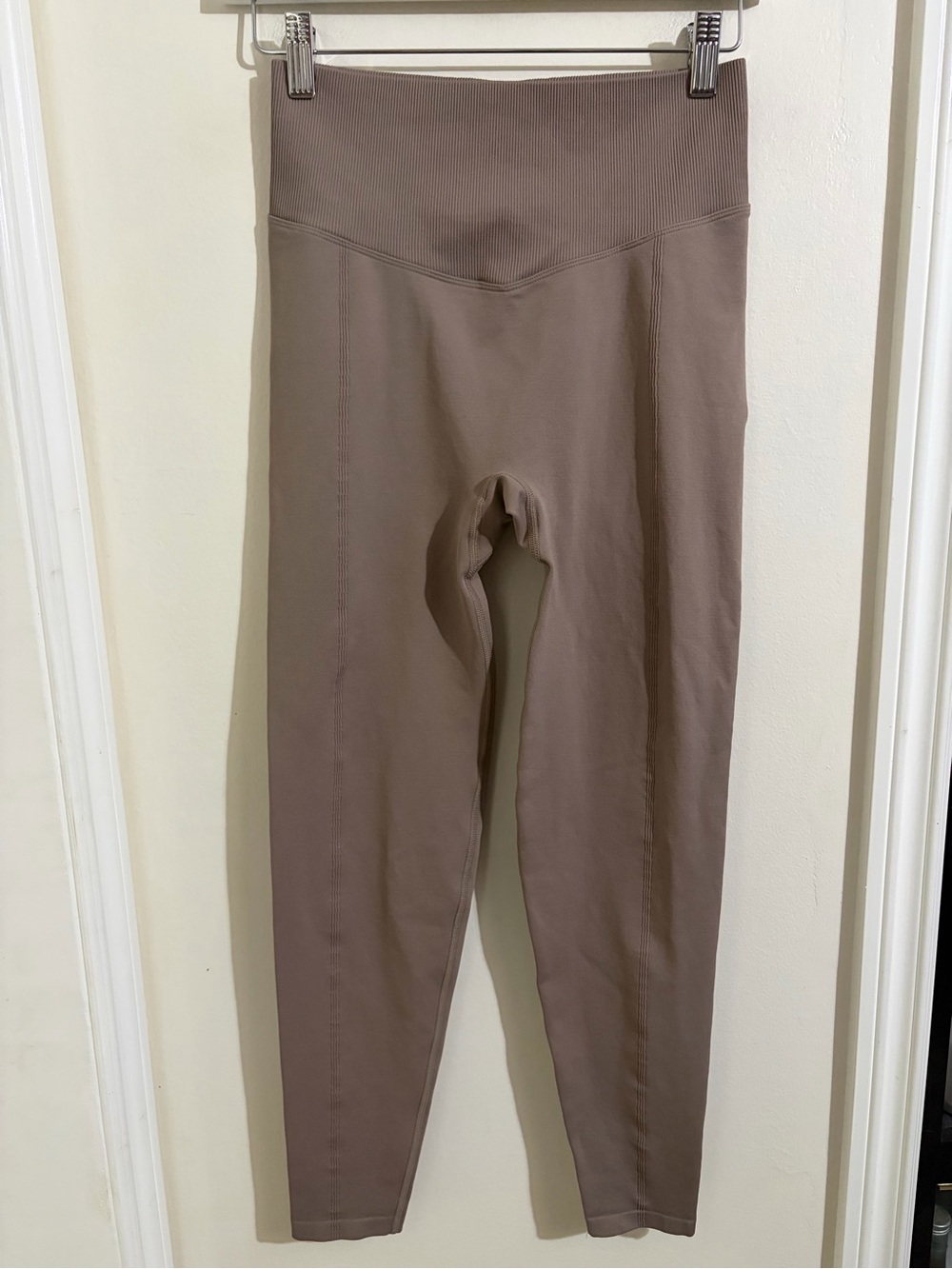 PINK Victoria's Secret Ribbed High-Waist Leggings in Taupe